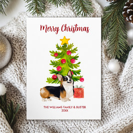 Cartão De Festividades Família de Cães Corgi Natal