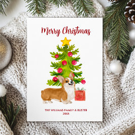 Cartão De Festividades Família de Cães Corgi Natal