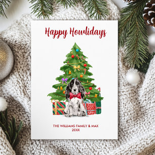 Cartão De Festividades Família de Cães Spaniel Natal