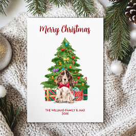 Cartão De Festividades Família de Cães Spaniel Natal