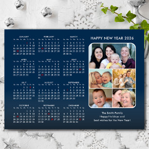 Cartão De Festividades Família de Calendários 2026 Foto Moderna do Minima