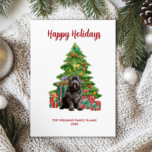 Cartão De Festividades Família de Cão Newfoundland Fofo no Natal