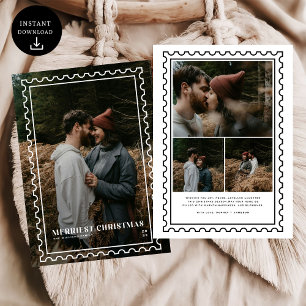 Cartão De Festividades Família de Carimbo de Natal Merriest Foto