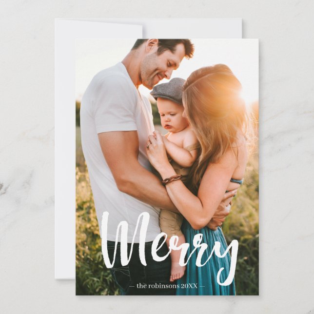 Cartão De Festividades Família de Colagem de Fotos de Sobreposição de Scr (Frente)