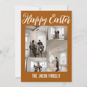 Cartão De Festividades Família de felzs pascoa, páscoa quatro colagem de 