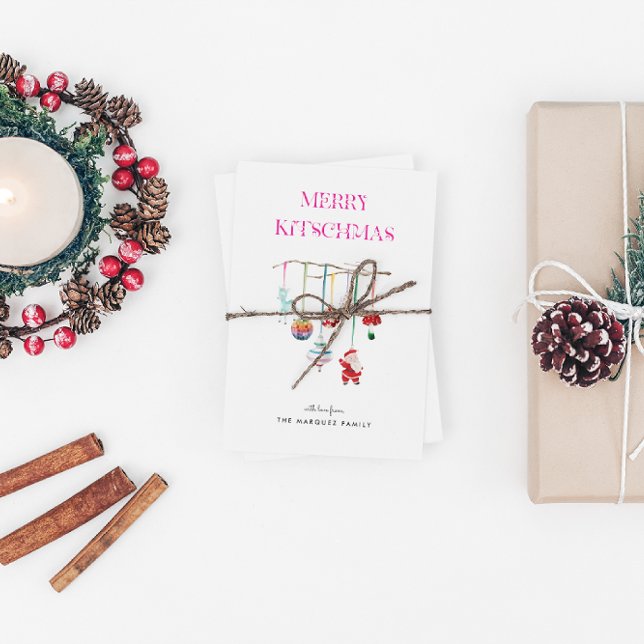 Cartão De Festividades Família de Feriados de Ornamento Retroativo de Kit (Criador carregado)