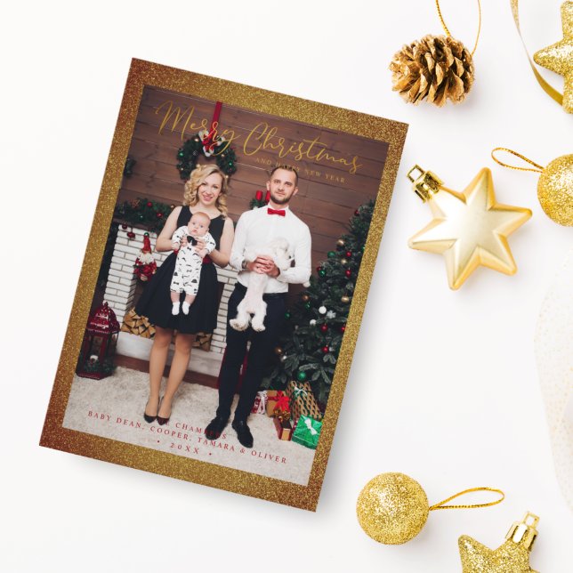 Cartão De Festividades Família de Fotos Divertida de Natal Whimsical (Criador carregado)