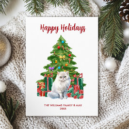 Cartão De Festividades Família de Gatos Persas Natal
