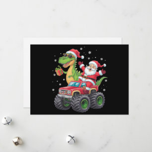 Cartão De Festividades Família de Natal Combinando Caminhão do Papai Noel