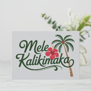 Cartão De Festividades Família de Natal Mele Kalikimaka Praia do Havaí 