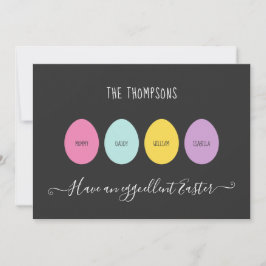 Cartão De Festividades Família de Ovos de Páscoa de 4 Células