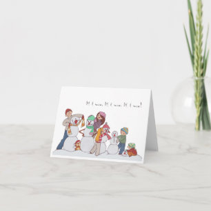 Cartão De Festividades Família de Snowmen Notecard