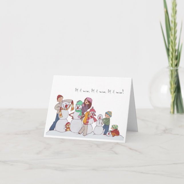 Cartão De Festividades Família de Snowmen Notecard (Frente)