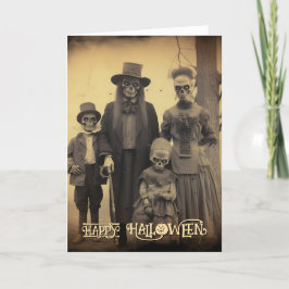 Cartão De Festividades Família de Zumbi Assustador