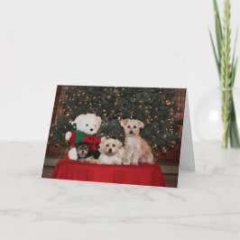 Cartão De Festividades Família do filhote de cachorro