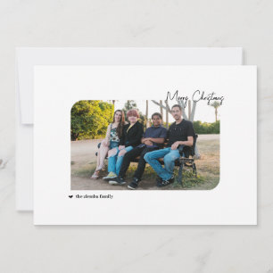 Cartão De Festividades Família e Cachorro Feliz Natal e Feliz Hábides