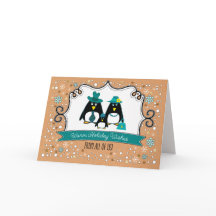 Família Engraçada de Pinguins de Natal Personaliza