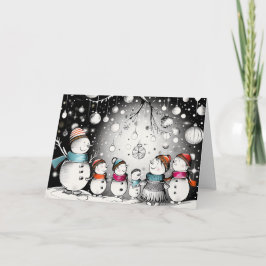 Cartão De Festividades Família Fosco Snowman