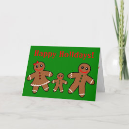 Cartão De Festividades Família Gingerpão Doce - Menino