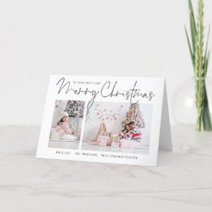 Cartão De Festividades Família Moderna 2 Fotos Script Feliz Natal