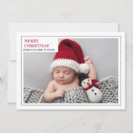 Cartão De Festividades Família Moderna de Bebê Recém-Nascido Foto Feliz N