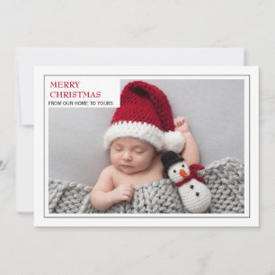 Cartão De Festividades Família Moderna de Bebê Recém-Nascido Foto Feliz N