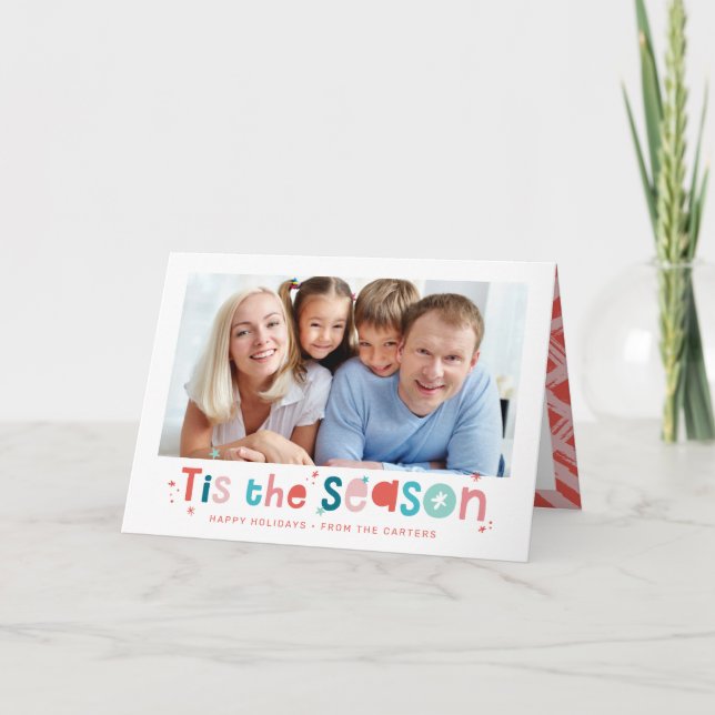Cartão De Festividades FAMÍLIA MODERNA FOTO DO NATAL FOTO desta temporada (Frente)