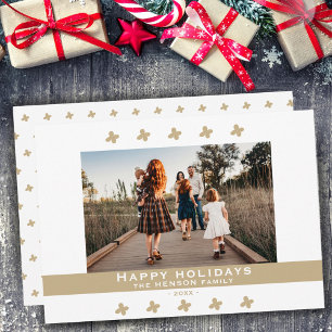 Cartão De Festividades Família Moderna Foto Padrão Floral Natal