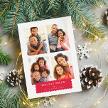 Cartão De Festividades FAMÍLIA MULTI FOTO Banner moderno mínimo simples<br><div class="desc">por kat massard >> WWW.SIMPLYSWEETPAPERIE.COM<<< An elegant card design featuring quote that you can change yourself! White geometric border on the backside, giving you the opportunity to handwrite a personal message or place a full portrait photo. NOTE >> Entre em contato comigo kat@simplysweetpaperie.com se precisar de ajuda para redimensionar perfeitamente...</div>
