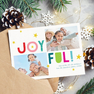Cartão De Festividades FAMÍLIA MULTI FOTO tipografia negrito colorida ALE