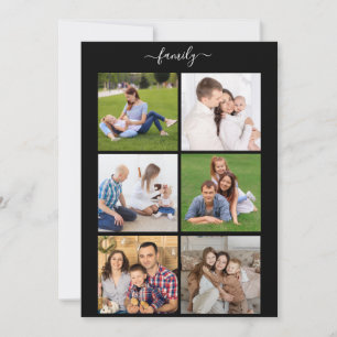 Cartão De Festividades Família Personalizada 6 Fotocolagem, Texto person