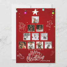 Família Personalizada Saudação Feliz Foto de Natal