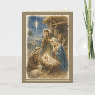 Cartão De Festividades Família Santa Religiosa Tradicional Natal