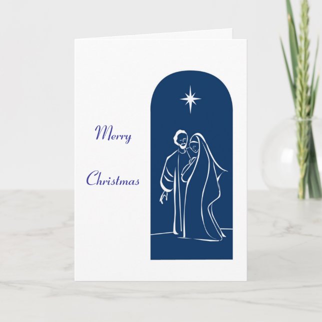 Cartão De Festividades Família santamente (Frente)