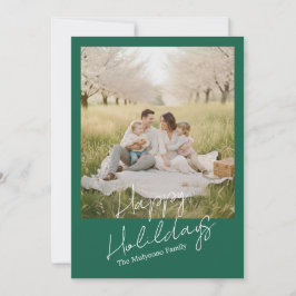 Cartão De Festividades Família Simples e Moderna Foto de Natal e Ano Novo