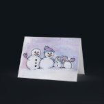 Cartão De Festividades Família Snowman<br><div class="desc">Família Snowman</div>