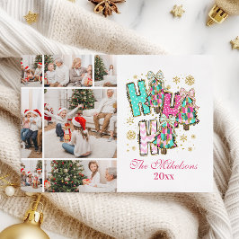 Cartão De Festividades Família Whimsical 7 Foto Ho Ho Ho Natal