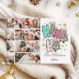 Cartão De Festividades Família Whimsical 8 Foto Ho Ho Ho Natal