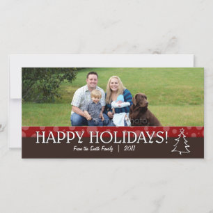 Cartão De Festividades Family Happy Holidays Photo Card