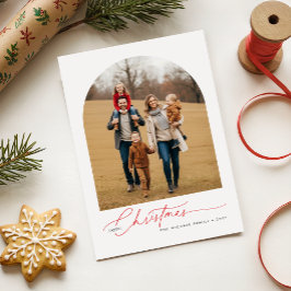 Cartão De Festividades Family of 5 Christmas Photo Greetings Holiday Card