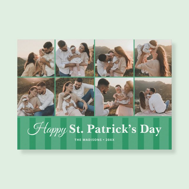 Cartão De Festividades Family Photo Happy St Patricks Day Holiday Card (Criador carregado)