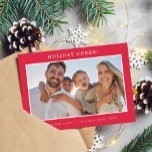 Cartão De Festividades FAMILY PHOTO modern minimal simple festive<br><div class="desc">by kat massard >>> WWW.SIMPLYSWEETPAPERIE.COM <<< An elegant card design featuring quote that you can change yourself! White geometric border on the backside, giving you the opportunity to handwrite a personal message or place a full portrait photo. NOTE >> Contact me kat@simplysweetpaperie.com if you need help to resize your photo/s...</div>