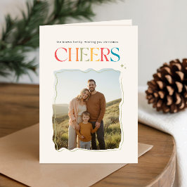 Cartão De Festividades Family Portrait Photo Retro Christmas Folded