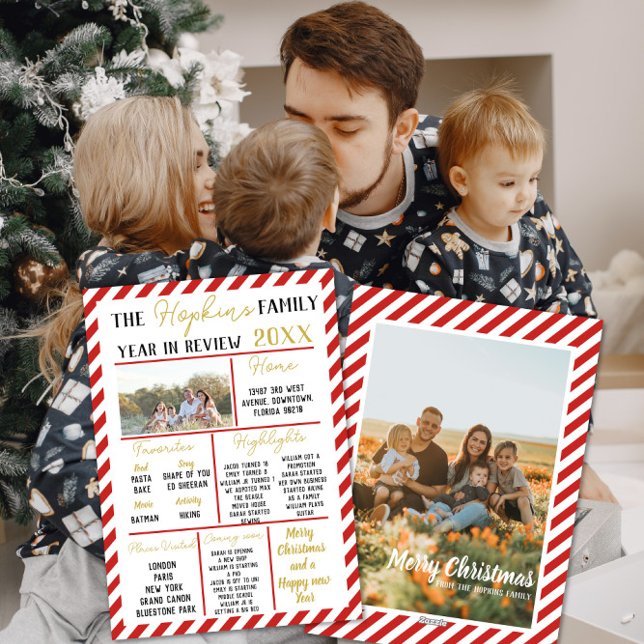 Cartão De Festividades family year in review Christmas information update (Criador carregado)