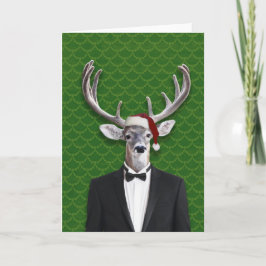 Cartão De Festividades Fanfarrão do feriado no papai noel chapéu e