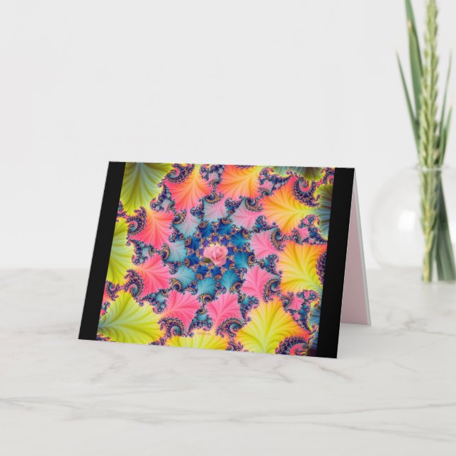 Cartão De Festividades Fantasia do Fractal (cartão) (Frente)