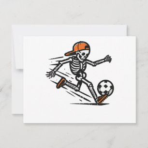 Cartão De Festividades Fantasias de Futebol Esqueleto de Halloween para H