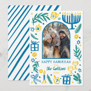 Cartão De Festividades Fantasioso Arco de Hanukkah Personalizado FOTO