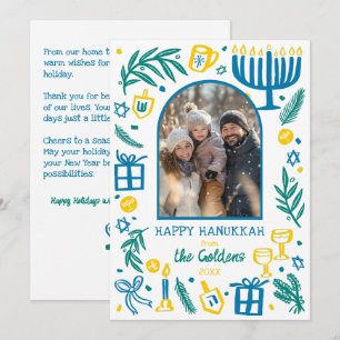 Cartão De Festividades Fantasioso Arco Personalizado de Hanukkah FOTO