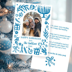 Cartão De Festividades Fantasioso Arco Personalizado de Hanukkah FOTO